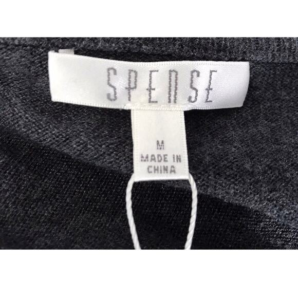 Spense Top Womens Size M Grey Wool Blend Long Sleeve V-Neck Pullover Sweater - Picture 7 of 12